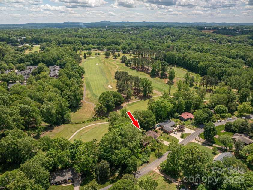 227 Country Club Circle, Shelby, NC 28150.  MLS# CAR4256011, YatesRealty ID 12032. Wider aerial view - GREAT location!