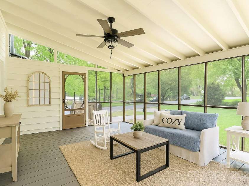 7020 Leesburg Road, Charlotte, NC 28215.  MLS# CAR4272446, YatesRealty ID 12057. Virtual Renovation Screen porch