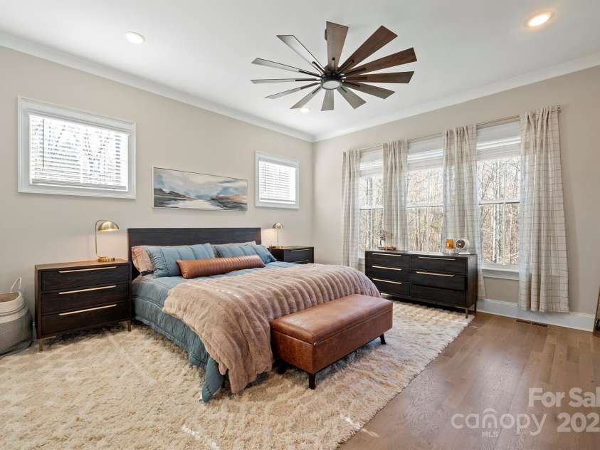 180 Twin Sisters Lane, Mooresville, NC 28117.  MLS# CAR4235411, YatesRealty ID 12060. Primary Bedroom With Water Views