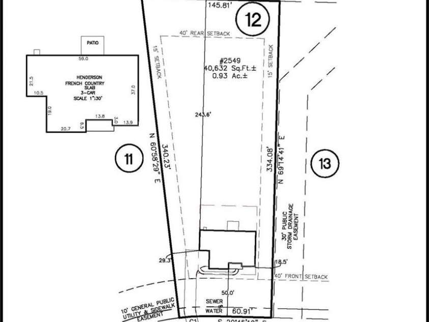 2549 Mabel Lane, Monroe, NC 28110.  MLS# CAR4365854, YatesRealty ID 12088. Preliminary Plot Print