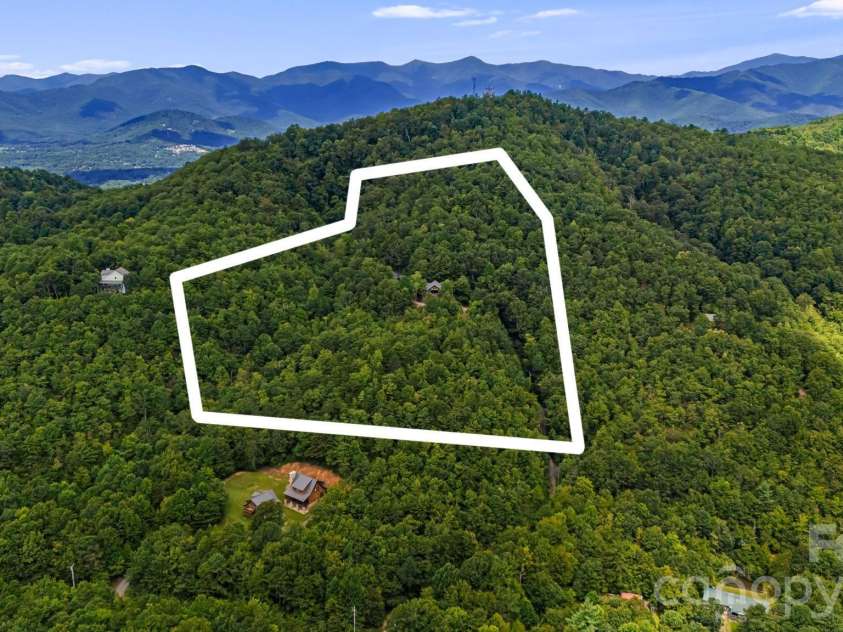 55 Glade Lane, Black Mountain, NC 28711.  MLS# CAR4369029, YatesRealty ID 12105. Approximate 13.9 Acre Property Boundary
