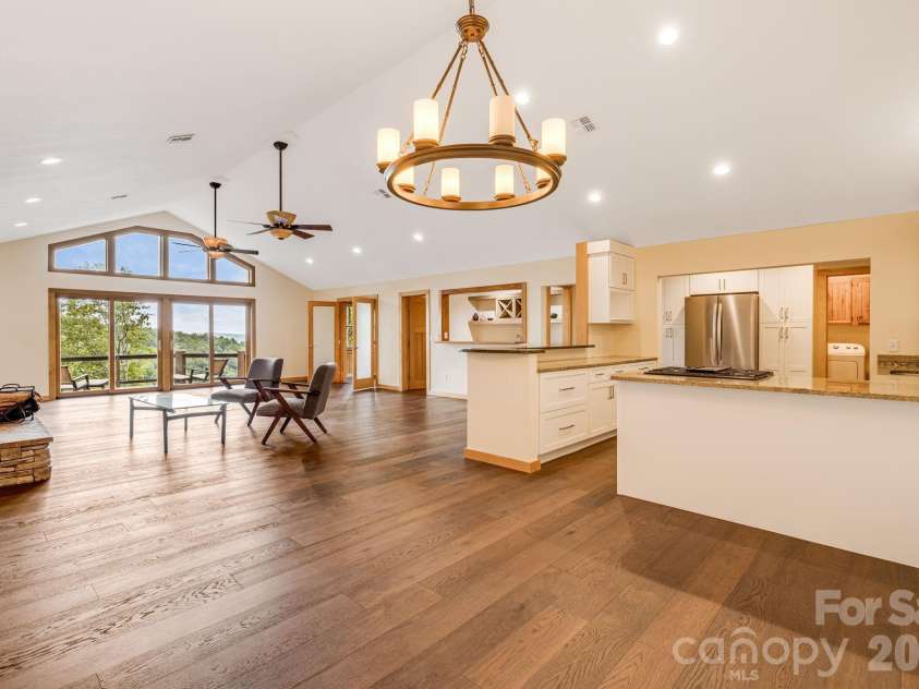 55 Glade Lane, Black Mountain, NC 28711.  MLS# CAR4369029, YatesRealty ID 12105. Open Concept Dining/Living/Kitchen