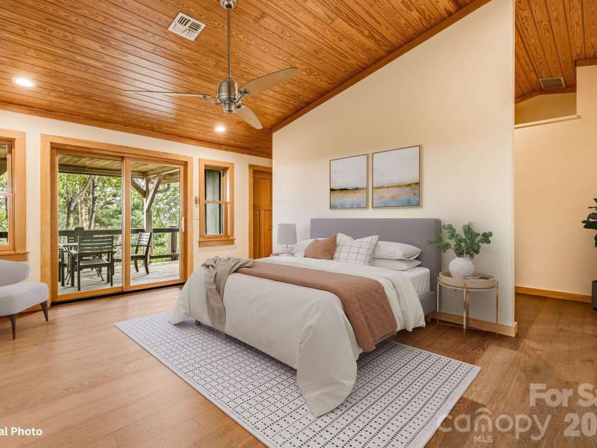 55 Glade Lane, Black Mountain, NC 28711.  MLS# CAR4369029, YatesRealty ID 12105. Primary Bedroom with Virtual Staging