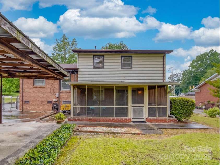 2213 Milton Road, Charlotte, NC 28215.  MLS# CAR4255190, YatesRealty ID 12108. Another view of the rear porch and side carport