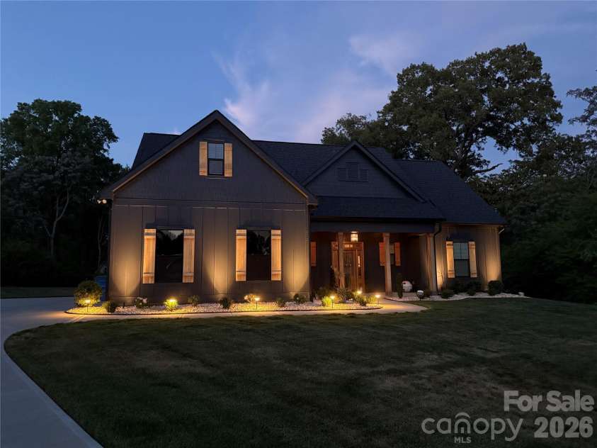 5201 Meadowland Parkway, Monroe, NC 28112.  MLS# CAR4364272, YatesRealty ID 12151. Stunning at Night!