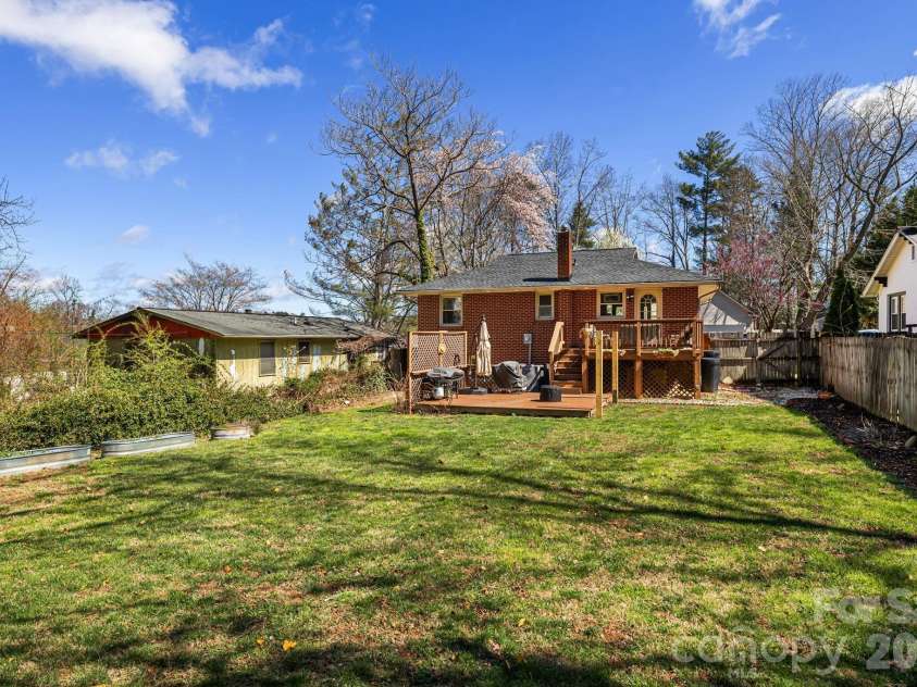 1733 Clairmont Drive, Hendersonville, NC 28791.  MLS# CAR4357860, YatesRealty ID 12169. Back yard