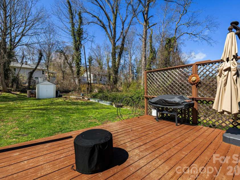 1733 Clairmont Drive, Hendersonville, NC 28791.  MLS# CAR4357860, YatesRealty ID 12169. Rear deck