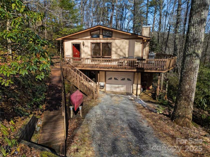 177 Walelu Court, Brevard, NC 28712.  MLS# CAR4223202, YatesRealty ID 1218. Bungalow with a one-car garage.