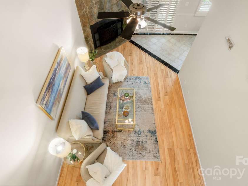 8326 Ramath Drive, Charlotte, NC 28211.  MLS# CAR4250067, YatesRealty ID 12182. View to the two story living room below