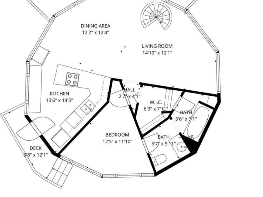 53 Yale Road, Hendersonville, NC 28739.  MLS# CAR4365792, YatesRealty ID 12213. Main Level Floorplan