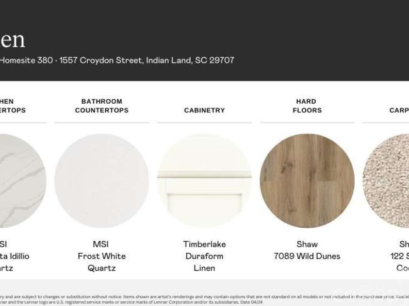 1557 Croydon Street, Indian Land, SC 29707.  MLS# CAR4239300, YatesRealty ID 12230. Selections