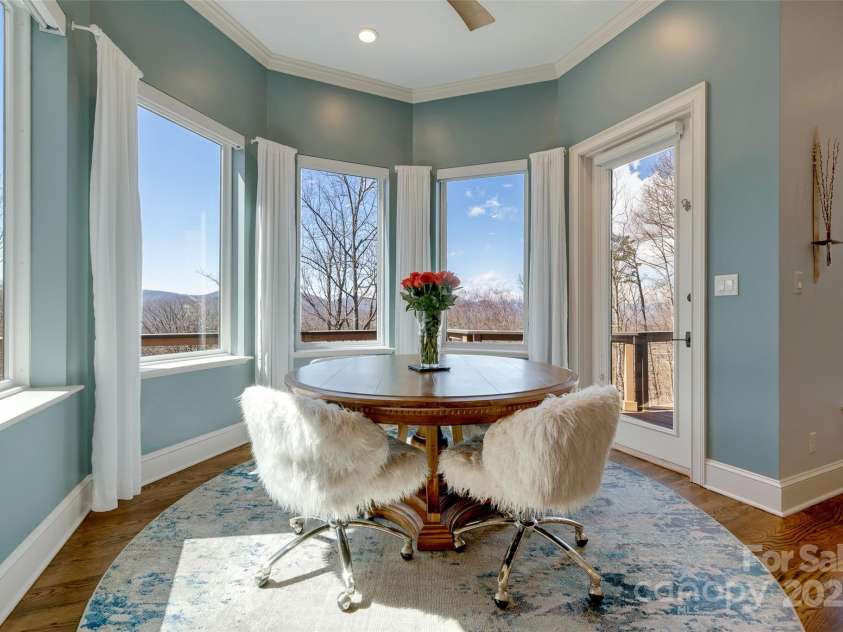 56 Chimney Crest Drive, Asheville, NC 28806.  MLS# CAR4235691, YatesRealty ID 12268. Breakfast nook with a view