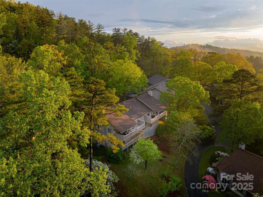 1901 Timber Trail, Asheville, NC 28804.  MLS# CAR4252207, YatesRealty ID 12288. Mature trees, lush landscaping and stunning mountain views wrap around this mountain townhouse.