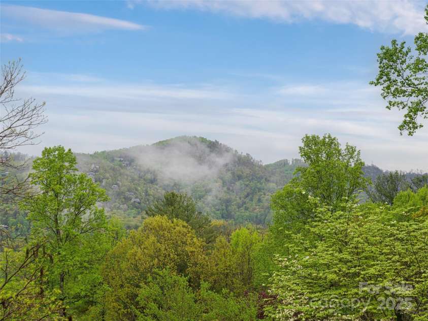 1901 Timber Trail, Asheville, NC 28804.  MLS# CAR4252207, YatesRealty ID 12288. Mountain mist ....view from the covered deck and Primary Bedroom