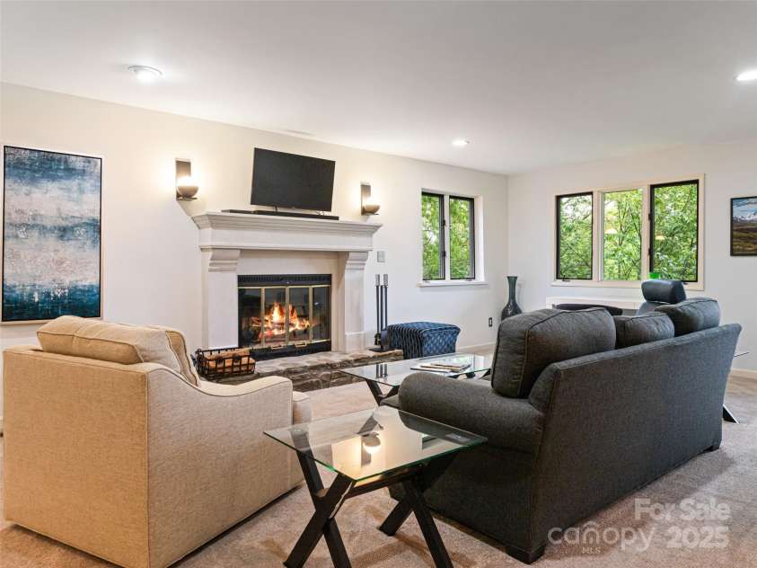 1901 Timber Trail, Asheville, NC 28804.  MLS# CAR4252207, YatesRealty ID 12288. Natural light fills the lower level Family Room