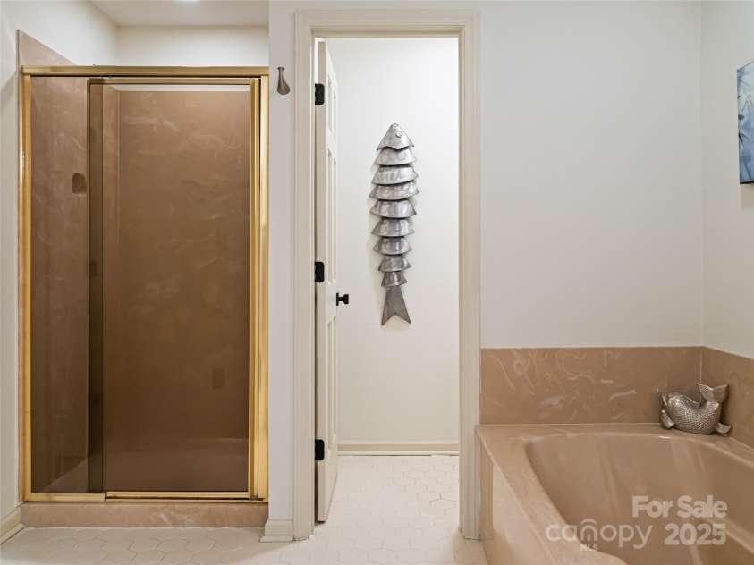 1901 Timber Trail, Asheville, NC 28804.  MLS# CAR4252207, YatesRealty ID 12288. Primary Bath Soaking Tub, Walk-in Shower and private, enclosed Water Closet for added privacy