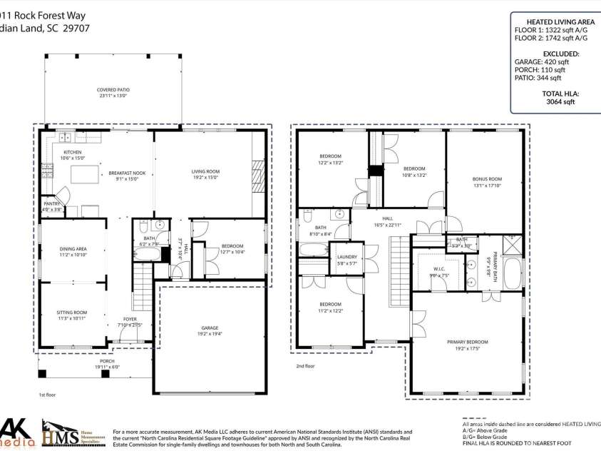 1011 Rock Forest Way, Fort Mill, SC 29707.  MLS# CAR4360292, YatesRealty ID 12341. Floor Plan