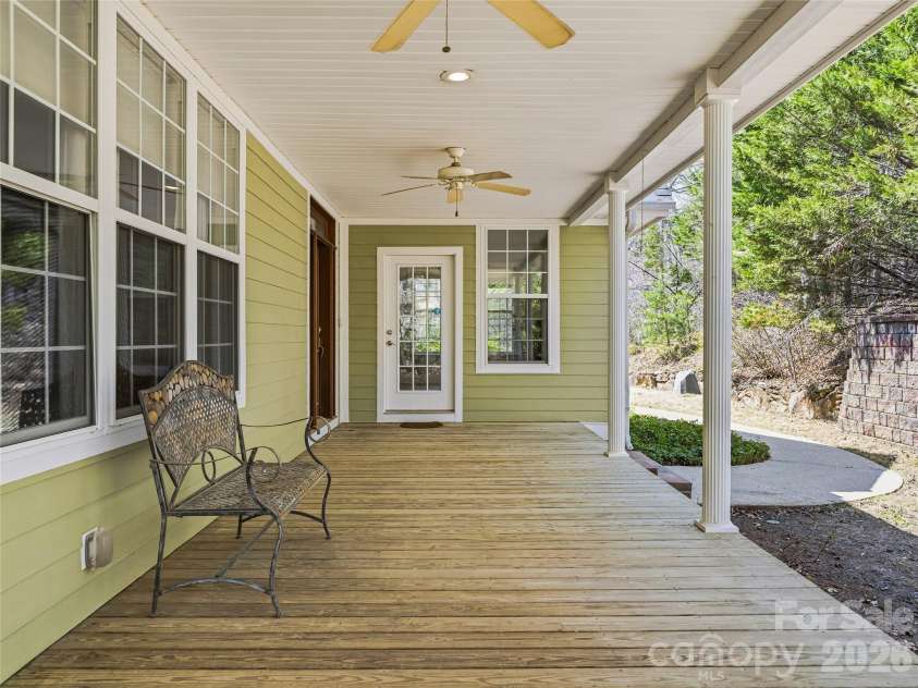 196 Blackbird Lane, Tryon, NC 28782.  MLS# CAR4366022, YatesRealty ID 12349. Covered Front Porch