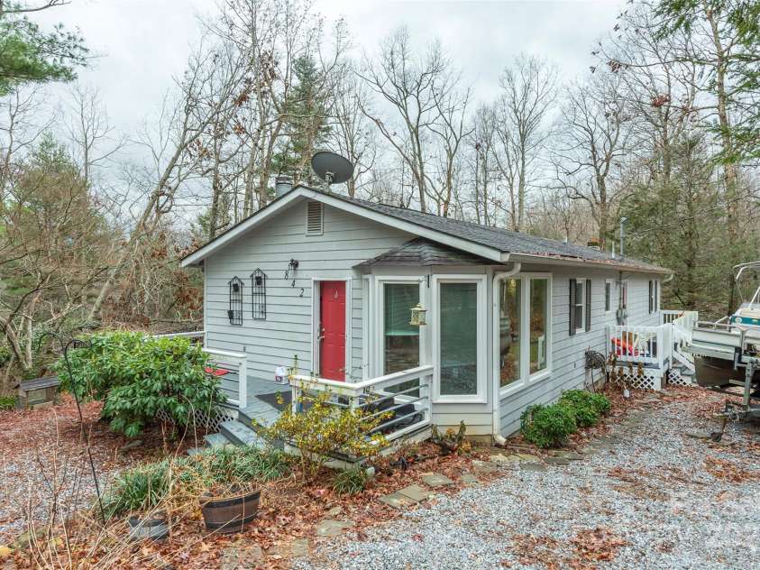 842 Mountain View Church Road, Zirconia, NC 28790.  MLS# CAR4205942, YatesRealty ID 12383. Front with deck