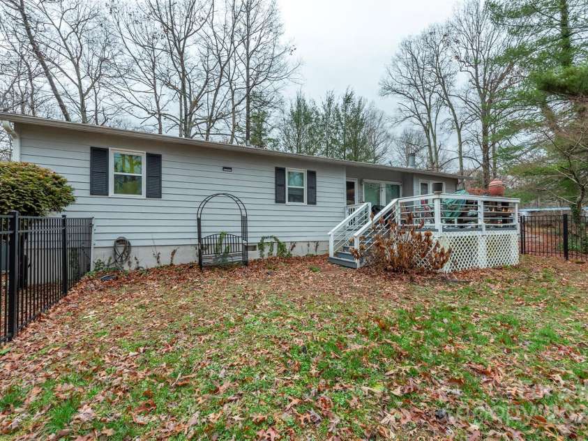 842 Mountain View Church Road, Zirconia, NC 28790.  MLS# CAR4205942, YatesRealty ID 12383. Rear yard