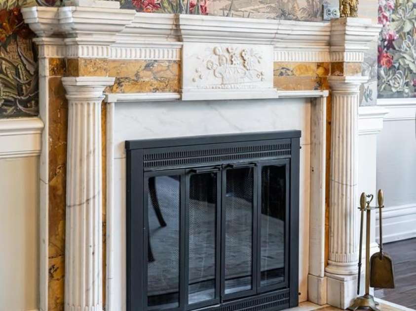 407 Vanderbilt Road, Asheville, NC 28803.  MLS# CAR4363302, YatesRealty ID 12385. Dining Room Fireplace