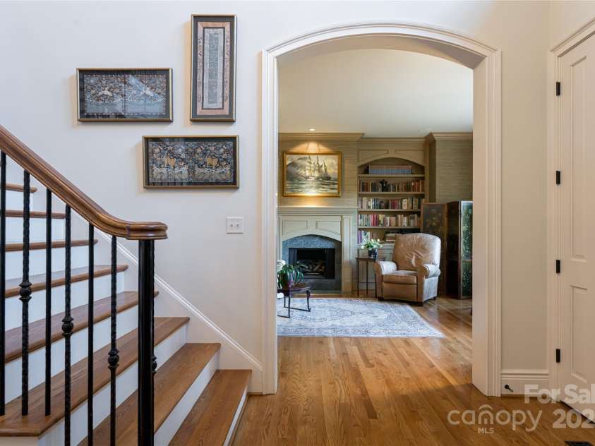 53 Cedar Hill Drive, Asheville, NC 28803.  MLS# CAR4301741, YatesRealty ID 124. Foyer leading into Library