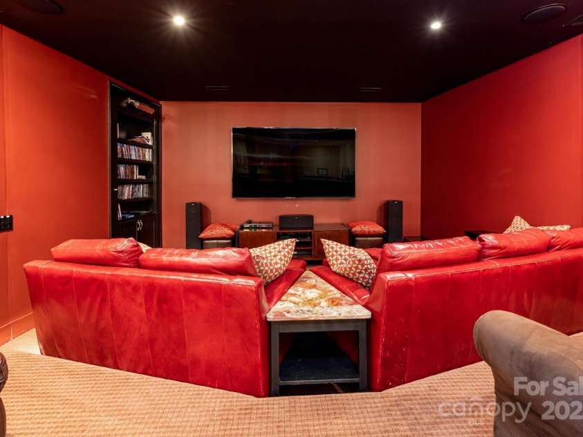 343 Racquet Club Road, Asheville, NC 28803.  MLS# CAR4255032, YatesRealty ID 12404. Lower Level Home Theatre