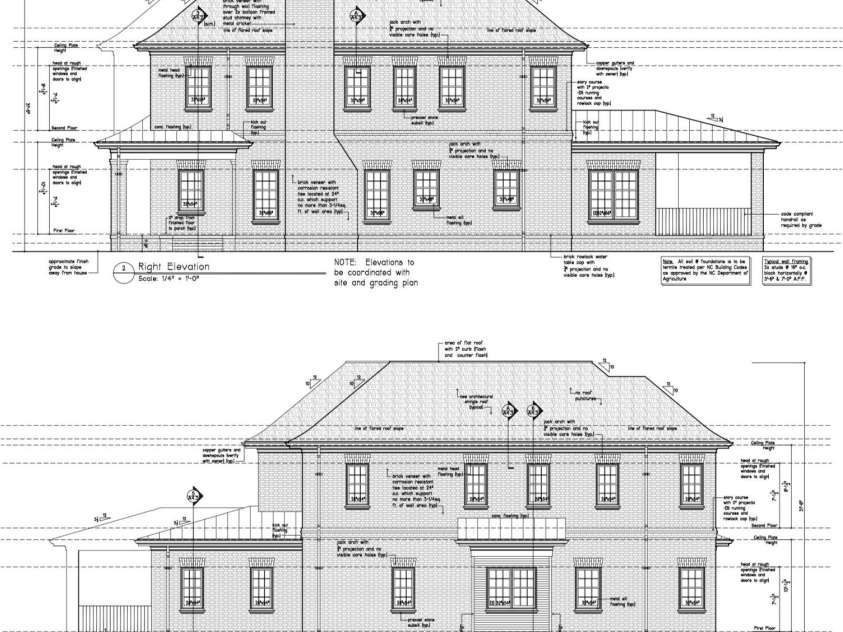 4004 Nettie Court, Charlotte, NC 28211.  MLS# CAR4224277, YatesRealty ID 12408. Left and Right Elevation