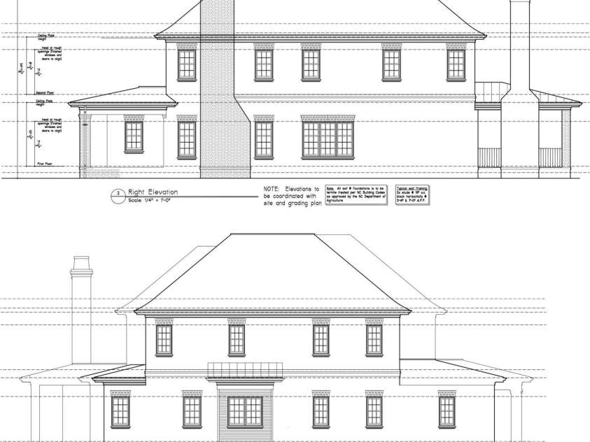 4021 Nettie Court, Charlotte, NC 28211.  MLS# CAR4250089, YatesRealty ID 12418. Right and Left Elevations