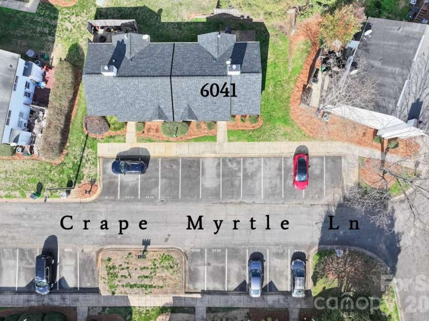 6041 Crape Myrtle Lane, Charlotte, NC 28216.  MLS# CAR4354736, YatesRealty ID 12425. Aerial view