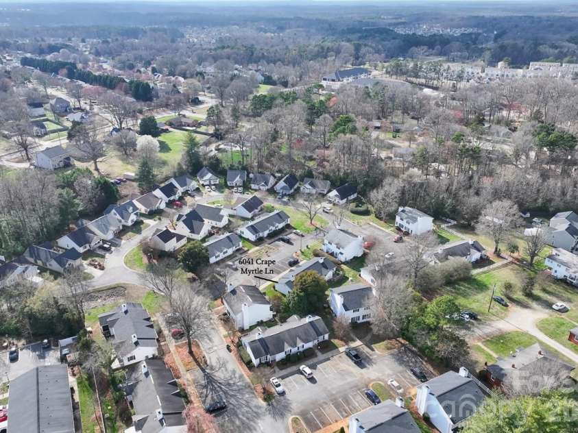 6041 Crape Myrtle Lane, Charlotte, NC 28216.  MLS# CAR4354736, YatesRealty ID 12425. Aerial view