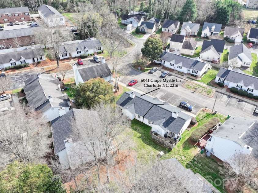 6041 Crape Myrtle Lane, Charlotte, NC 28216.  MLS# CAR4354736, YatesRealty ID 12425. Aerial View