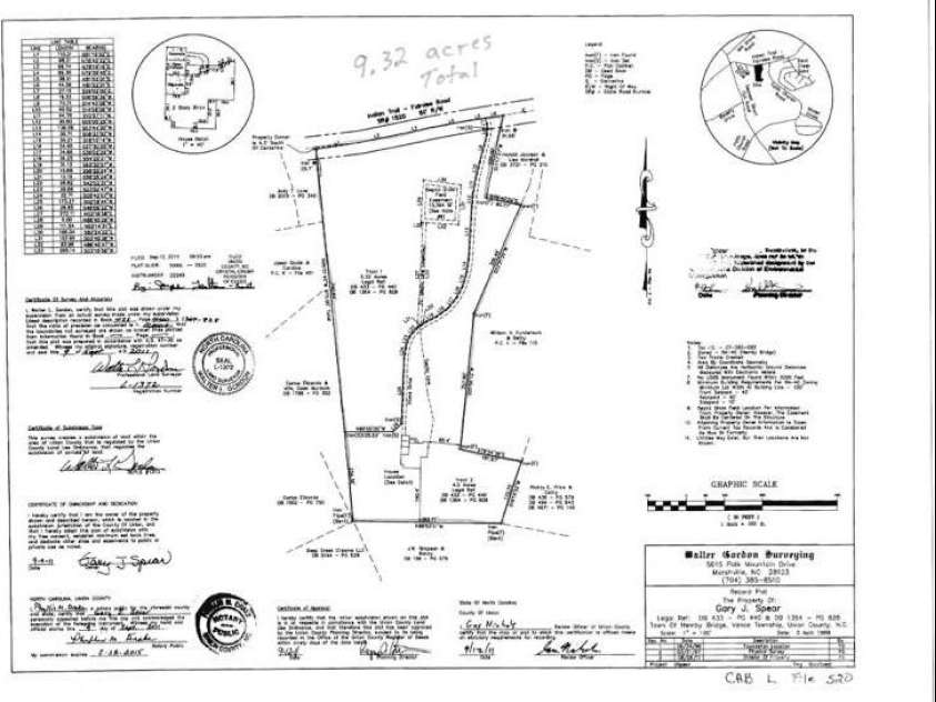 6218 Indian Trail Fairview Road, Indian Trail, NC 28079.  MLS# CAR4250864, YatesRealty ID 12442. Survey