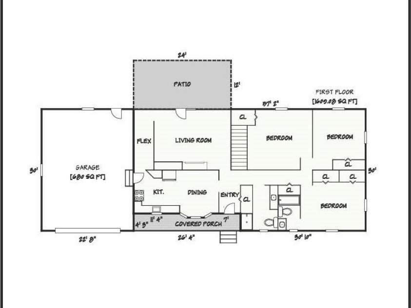 1140 Knollwood Drive, Claremont, NC 28610.  MLS# CAR4237158, YatesRealty ID 12447. Main Floor Plan