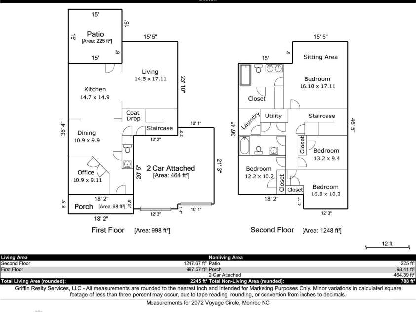 2072 Voyage Circle, Monroe, NC 28110.  MLS# CAR4332182, YatesRealty ID 12452. 