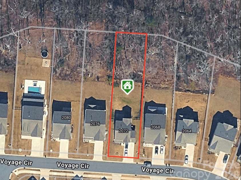 2072 Voyage Circle, Monroe, NC 28110.  MLS# CAR4332182, YatesRealty ID 12452. Lot backs up to woods and includes some wooded area too
