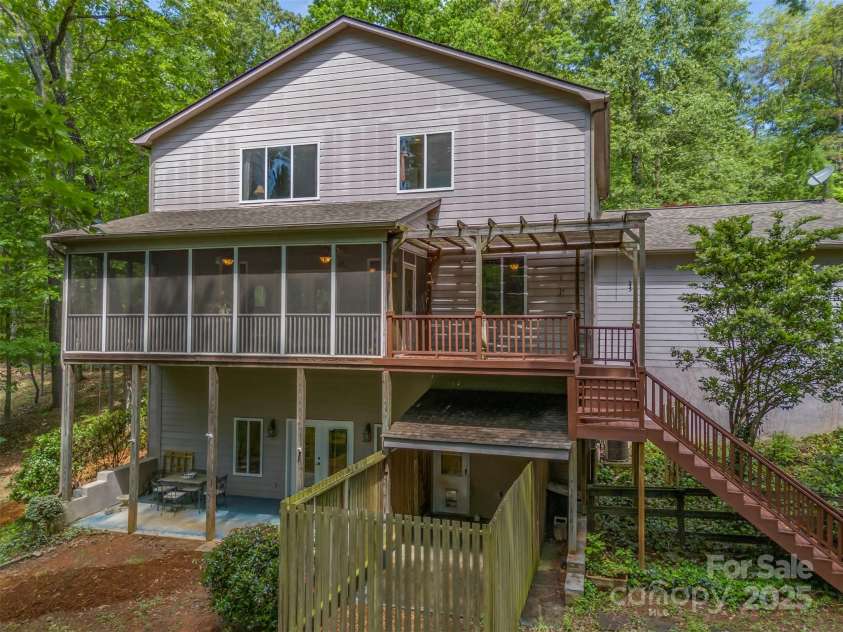 768 White Oak Lane, Tryon, NC 28782.  MLS# CAR4304996, YatesRealty ID 12472. Rear View of House