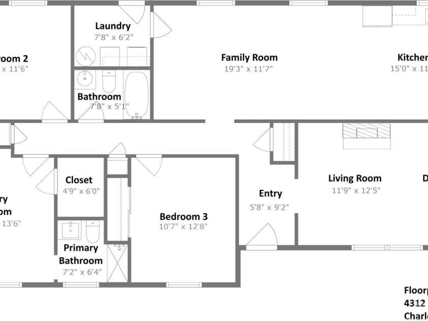 4312 Tantilla Circle, Charlotte, NC 28215.  MLS# CAR4247517, YatesRealty ID 12473. Existing home plan
