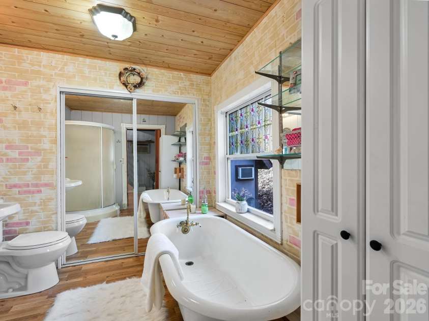 90 Davidson Gap Road, Leicester, NC 28748.  MLS# CAR4368699, YatesRealty ID 12474. Bath with Tub and Shower