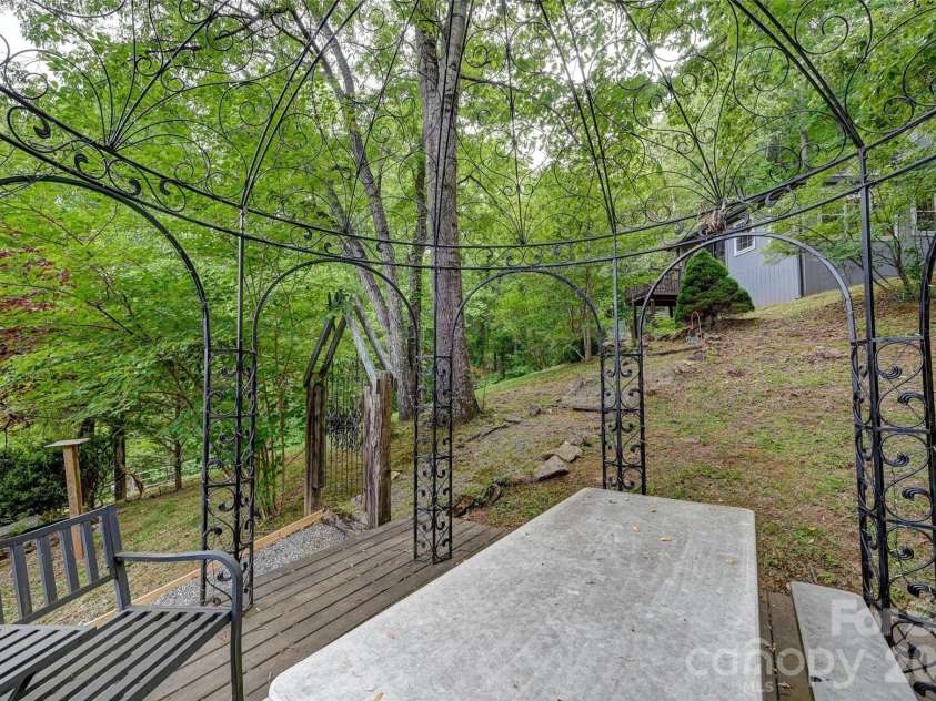 90 Davidson Gap Road, Leicester, NC 28748.  MLS# CAR4368699, YatesRealty ID 12474. Gazebo in Summer