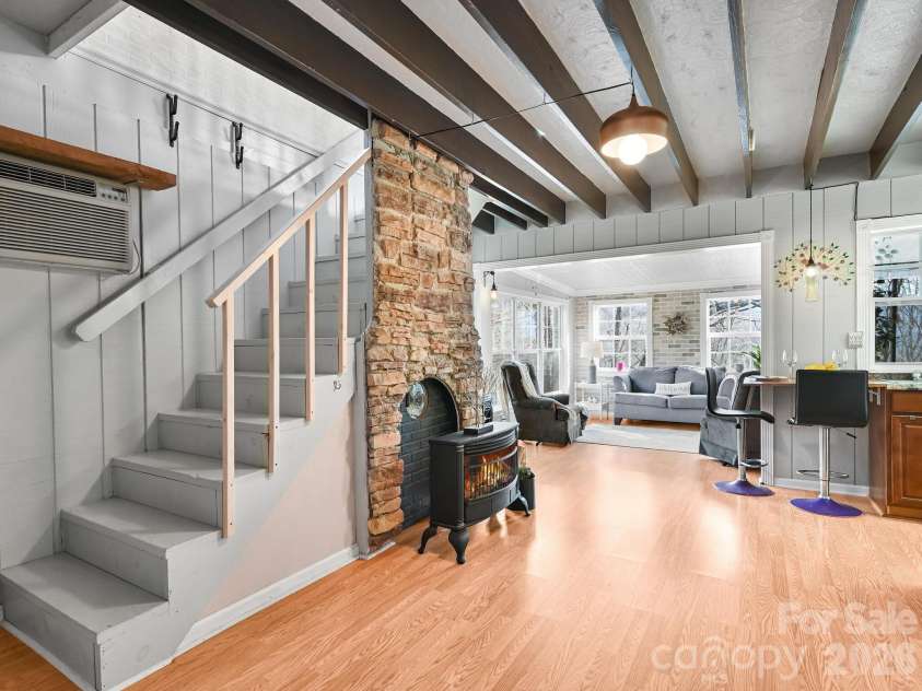 90 Davidson Gap Road, Leicester, NC 28748.  MLS# CAR4368699, YatesRealty ID 12474. Open Beams