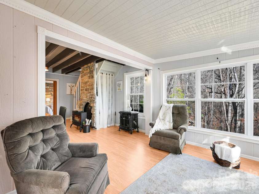 90 Davidson Gap Road, Leicester, NC 28748.  MLS# CAR4368699, YatesRealty ID 12474. Open Living Area