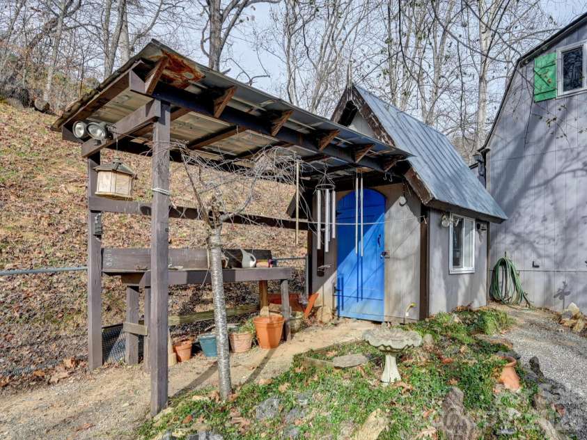 90 Davidson Gap Road, Leicester, NC 28748.  MLS# CAR4368699, YatesRealty ID 12474. Small Workshop and Potting Shed