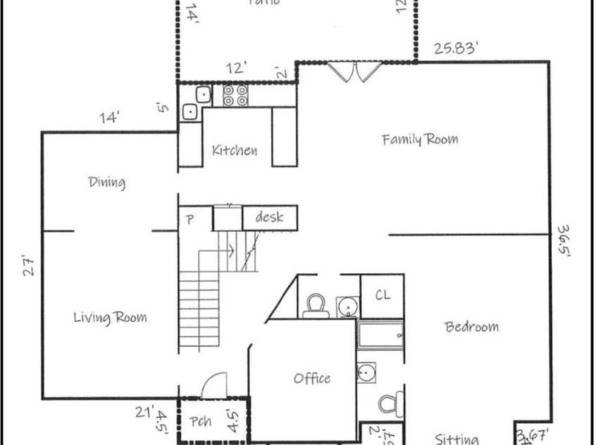 5774 Crown Terrace, Hickory, NC 28601.  MLS# CAR4213734, YatesRealty ID 12484. Main Level Floor Plan