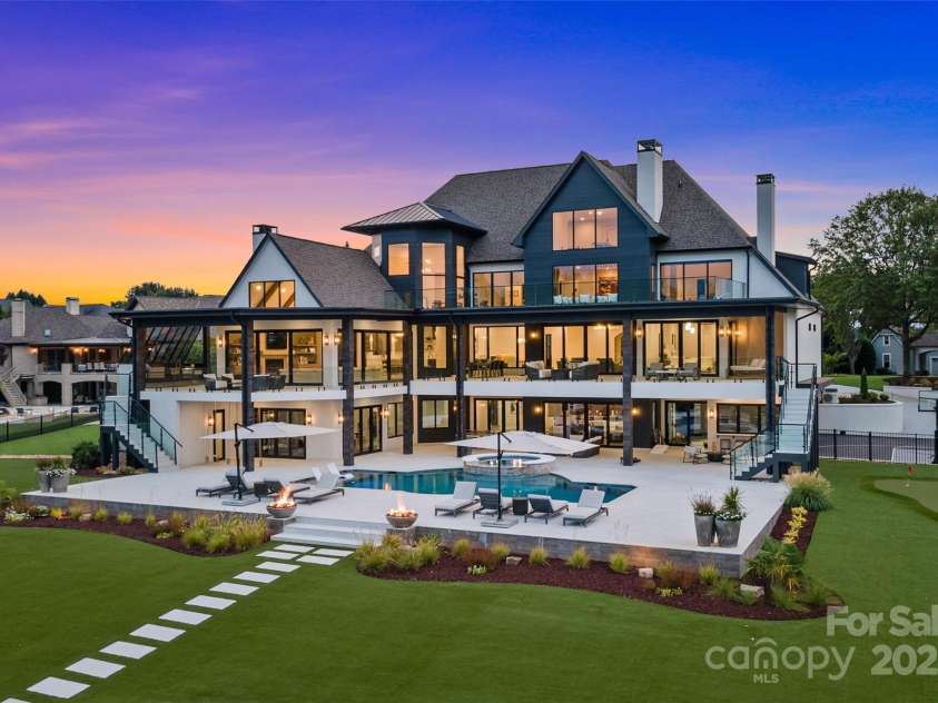 17235 Connor Quay Court, Cornelius, NC 28031.  MLS# CAR4291323, YatesRealty ID 1250. Rear Elevation Twilight