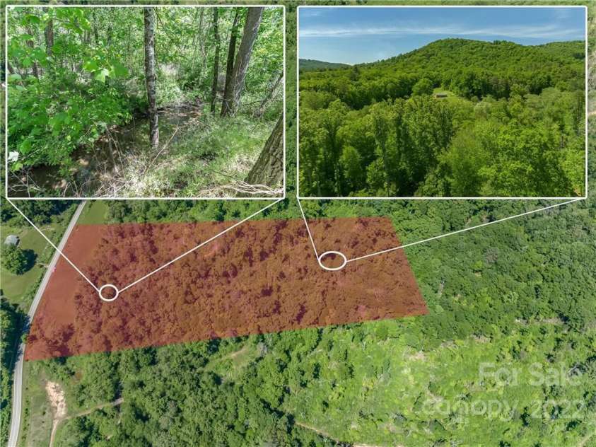 99999 Merrills Cove Road, Asheville, NC 28803.  MLS# CAR3918824, YatesRealty ID 1251. Bold Trout stream, pasture and building sites on smaller parcel