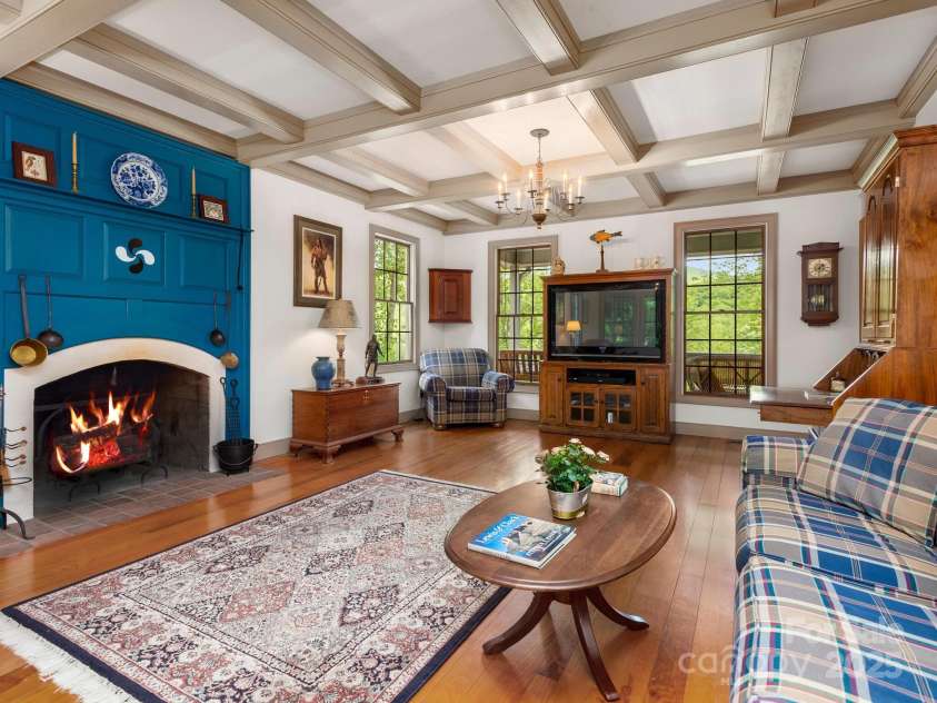 116 Sams Branch Road, Candler, NC 28715.  MLS# CAR4137587, YatesRealty ID 1254. Mantel now painted neutral color 