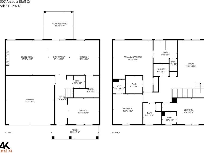 1507 Arcadia Bluff Drive, York, SC 29745.  MLS# CAR4252388, YatesRealty ID 12550. Floorplan