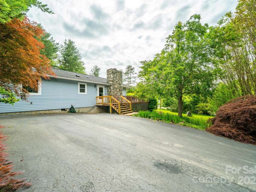 381 Old Mars Hill Highway, Weaverville, NC 28787.  MLS# CAR4255110, YatesRealty ID 12585. Main Entry and Driveway
