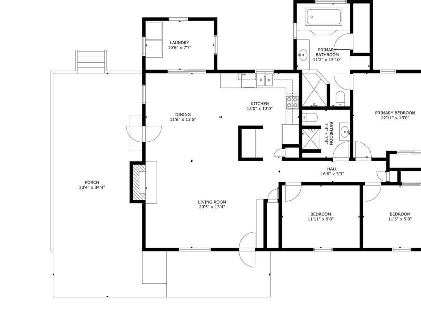 117 White Pine Lane, Morganton, NC 28655.  MLS# CAR4246633, YatesRealty ID 12597. Floor plan. Room dimensions are approximate.